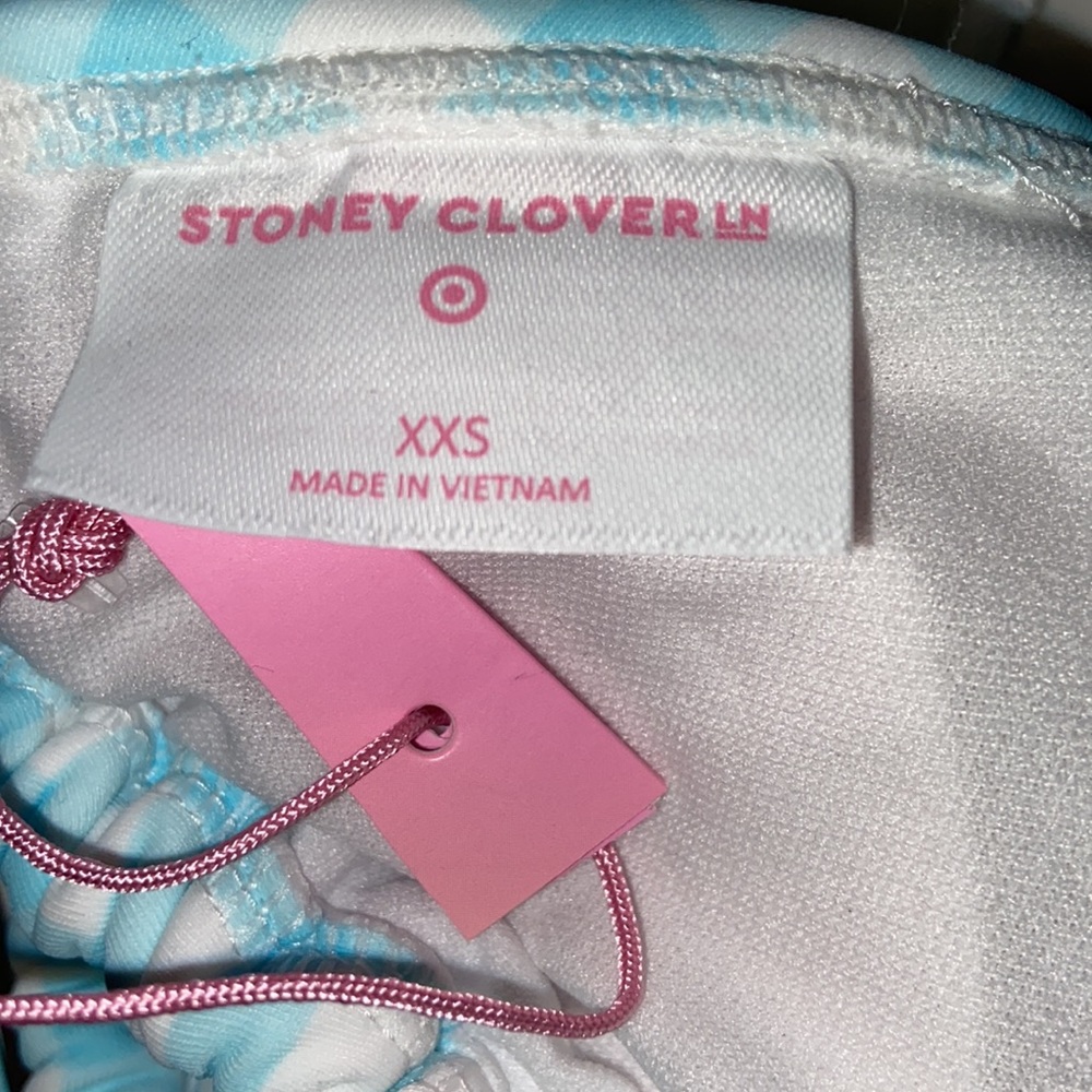NWT Stoney Clover Lane X Target Blue Gingham Triangle Bikini Top Sz XXS and S - Picture 14 of 14